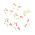 White Enamel Unicorn Charms with Colorful Mane and Tail view 9