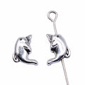 Dolphin Small Hole Bead in Antique Silver Jewelry Making Component view 3