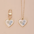 Blue Forget-Me-Not Heart Resin Keychain Necklace 2 Styles view 5