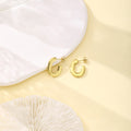 Sixty-Five Gold Tone Sculptural Small Hoop Earrings view 7