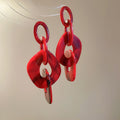 Chunky Linked Resin Drop Earrings In Five Color Patterns view 6