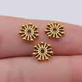 Sunburst Small Hole Metal Beads in Three Antique Finishes view 5
