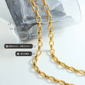 Oval Link Chain Necklace And Bracelet Gold Or Steel view 2