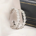 Silver Tone Star Stone Large Hoop Earrings with Clear Stone Accents view 2