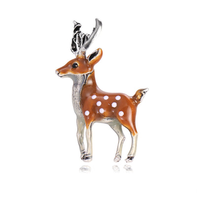 Front product view of an enamel deer figurine