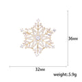 Gold Snowflake Brooch with Clear Baguette Crystals view 5