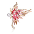 Pink White Butterfly Crystal Pearl Look Two Designs Metal Brooch Pin view 1