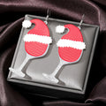 Silver Tone Printed Acrylic Christmas Novelty Hook Earrings view 7