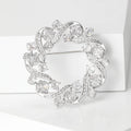 Crystal Olive Wreath Brooch Decorative Metal Pin For Jackets And Lapels view 4