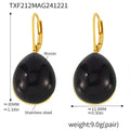 Resin Teardrop Lariat Necklace Earrings Rings Gold Multicolor view 7
