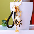 Jeweled Helicopter Keychains in Black and Red with Braided and Clasp Free Loops view 6