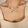 Pearl and Gemstone Charm Necklace in Three Pendant Designs view 6