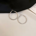 Classic Rounded Hoop Earrings in Three Sizes and Two Tones view 6