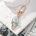 Gold Tone Pressed Flower Round and Ice Cream Clip Keychains view 7