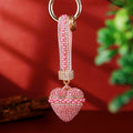 Pearl Band Crystal Heart Keychains in Fourteen Strap and Plain Colors view 8