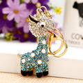 Jeweled Deer Keychains in Blue, Pink and White with Braided Options view 8