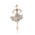 Crystal Skirt Ballerina Brooch in Gold or Silver Tone view 5