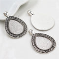 Teardrop Pendant Tray Jewelry Making Components In Detailed Metal Finishes view 4