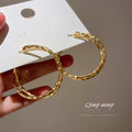 Gold Tone Twisted Double Hoop Earrings Fashion Jewelry Accessories view 4