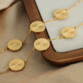 Round Sunburst Disc Chain Bracelets Gold Or Steel Tone view 4