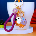 Jeweled Heart Pig Keychains with Plain Fortune and Loose Loop Options view 3