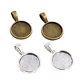 Round Cabochon Pendant Trays in Three Sizes and Two Finishes view 5
