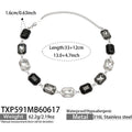 Emerald-Cut Glass Stone Necklace Bracelet Gold Steel Colors view 7