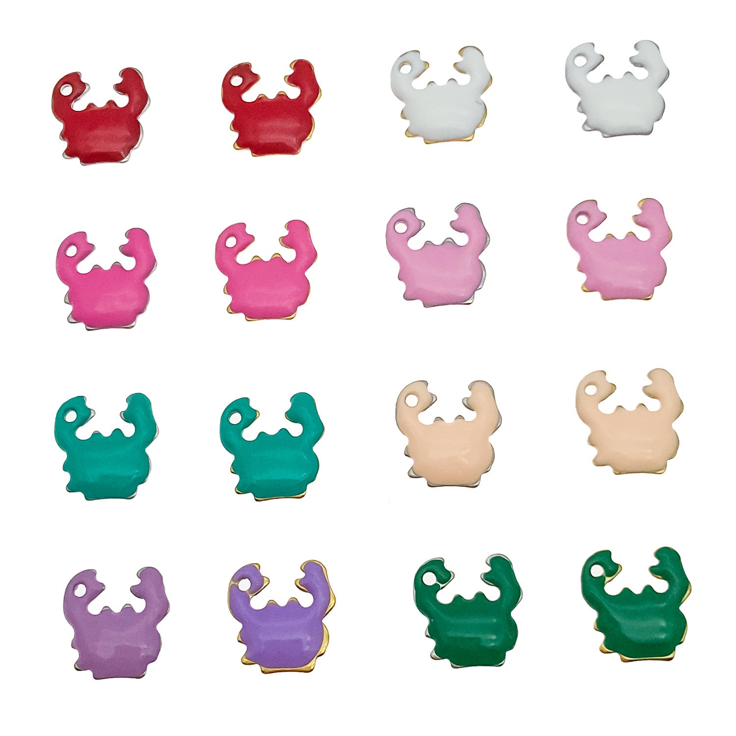 Gold Plated Stainless Steel Crab Charm Pendants for Bracelet Necklace Jewelry Making