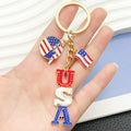 USA Flag and Rhinestone Patriotic Enamel Keychains, 5 Designs view 3