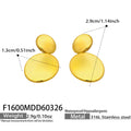 Double Disc Drop Earrings in Gold and Silver Tone Finishes view 6