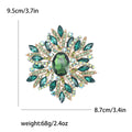 Oversized Crystal Flower Brooch With Decorative Crystal And Enamel Details view 10