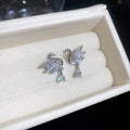 Swan and Teardrop Stud Earrings in Four Monochrome Styles view 8