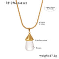 Resin Drop Pendant Stainless Steel Box Chain Necklace Multi Colors view 11