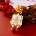 Ruyi Mahjong Tile Keychains with Two Matching Chinese Character Designs view 3