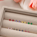 Thirteen Color and Size Mini Round Faceted Stud Earrings view 1