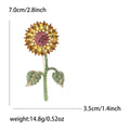 Crystal Sunflower Brooch A Tall Crystal Sunflower Crystal Accent Pin view 4