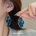 Tiered Enamel Teardrop Earrings in Red and Blue, Two Styles view 3