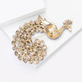 Large Crystal Peacock Brooch in Green or Purple Jewel Tones view 4
