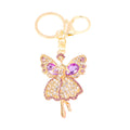 Rhinestone Angel Fairy Keychain Metal Ballerina Bag Charm view 5