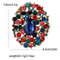 Large Oval Crystal Wreath Brooch in Nine Colorways view 6