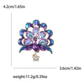 Enamel Crystal Peacock Brooch Blue Green Purple Styles view 5