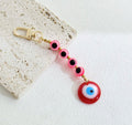 Gold-Tone Evil Eye Bead Keychain With Glass Disc Pendant view 8