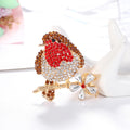 Red Gold Tone Bird Crystal Metal Brooch Pin 5.6 x 4.9 cm view 3