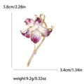 Long Stem Iris Flower Brooch in Purple or Blue Enamel view 5