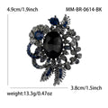 Ornate Glass Crystal Bouquet Brooch with Leafy Metal Frame view 7