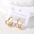Gold Tone Open Geometric Hoop Earrings in Eight Designs view 3