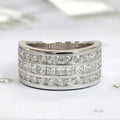 Wide Four-Row Channel Clear Stone Band In Silver Tone view 3