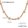 Beaded Daisy Flower Necklaces Color Stone Bead Chokers view 6