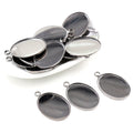 Small Oval Cabochon Pendant Bases in Seven Metal Finishes view 7