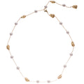 Gold Nugget Charm Pearl Y Necklace Station Style Drop view 5
